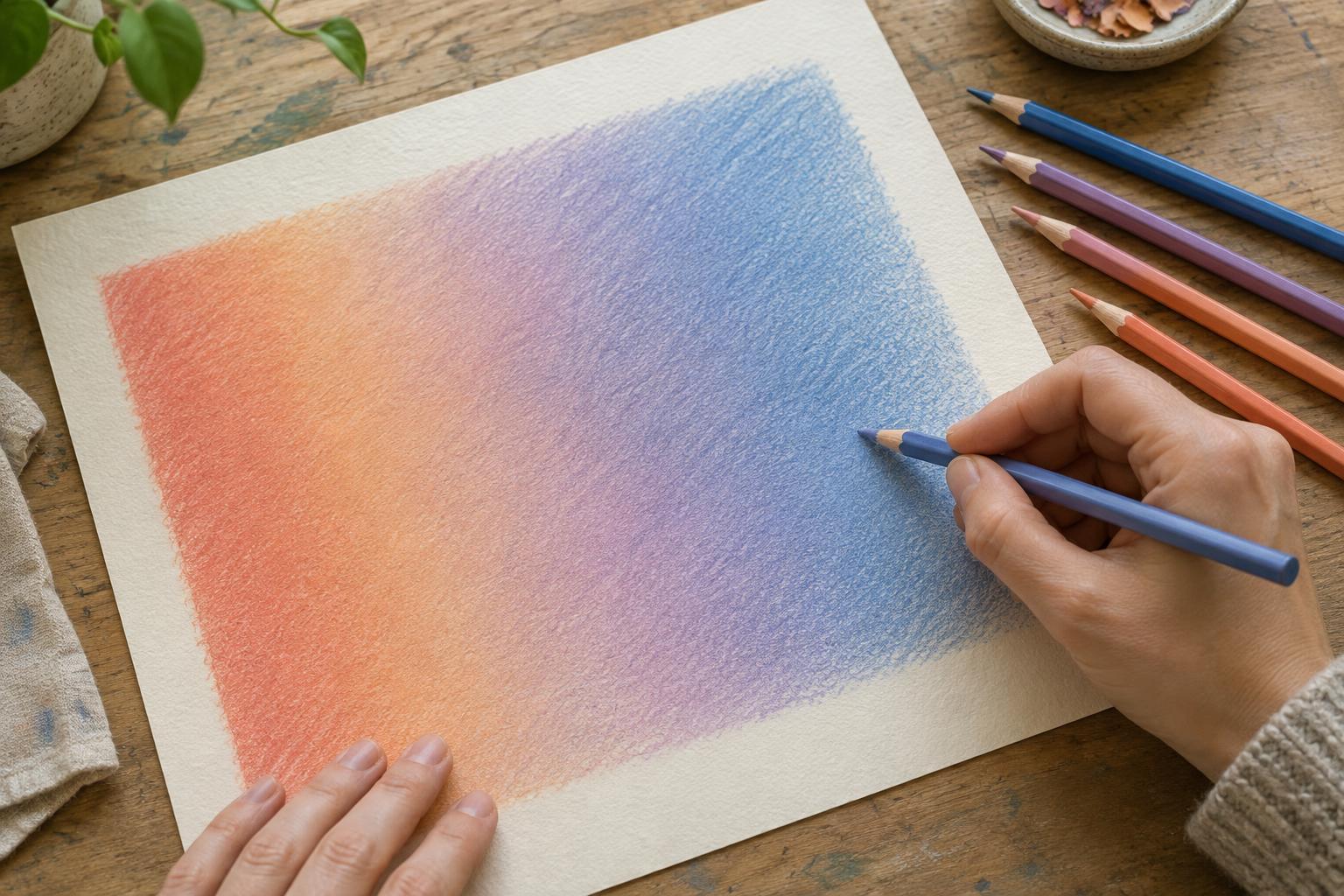 Layering Colored Pencil for Smooth Color Transitions