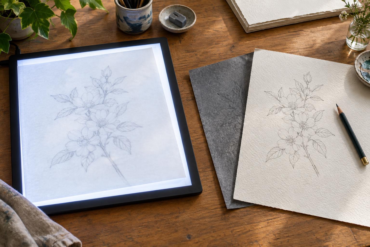 Light Boxes vs Transfer Paper: How to Move a Sketch to Final Paper